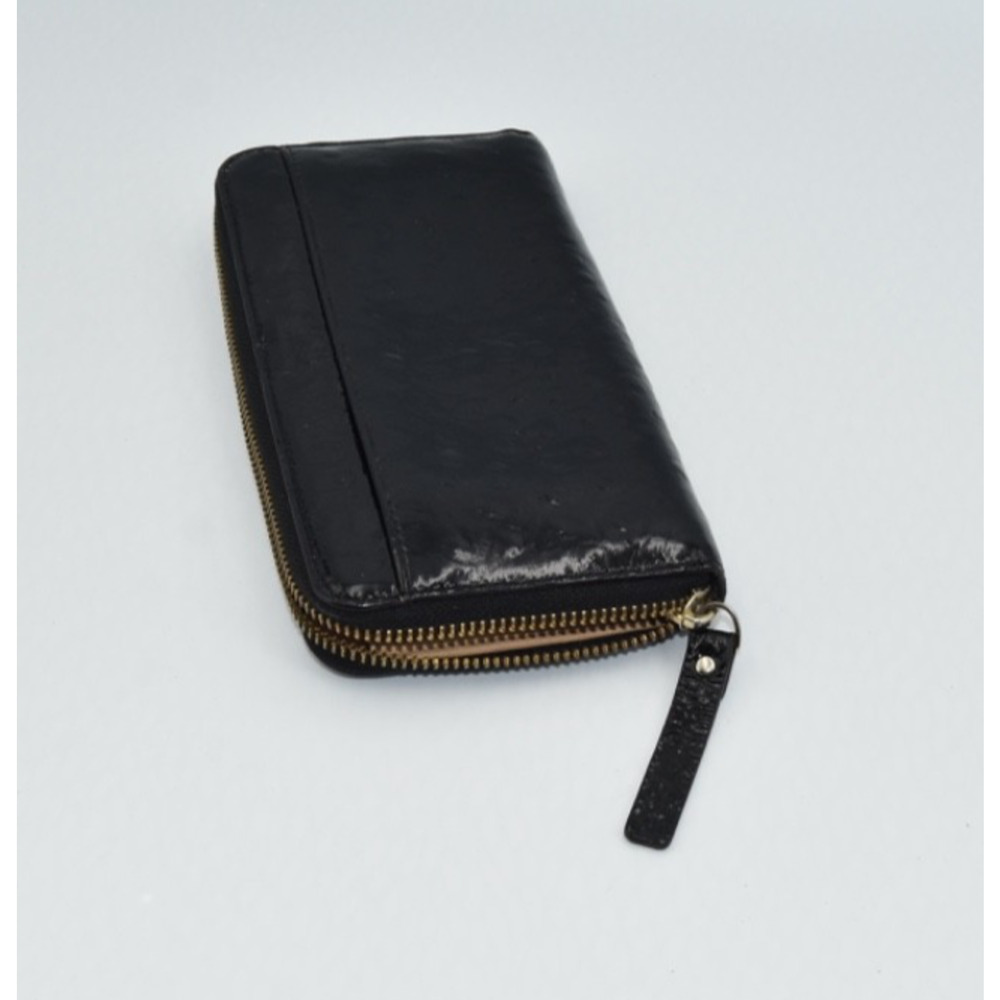Kate Spade New York Neda Mofro Black Patent Leather Zip Around Large Wallet - Picture 6 of 11